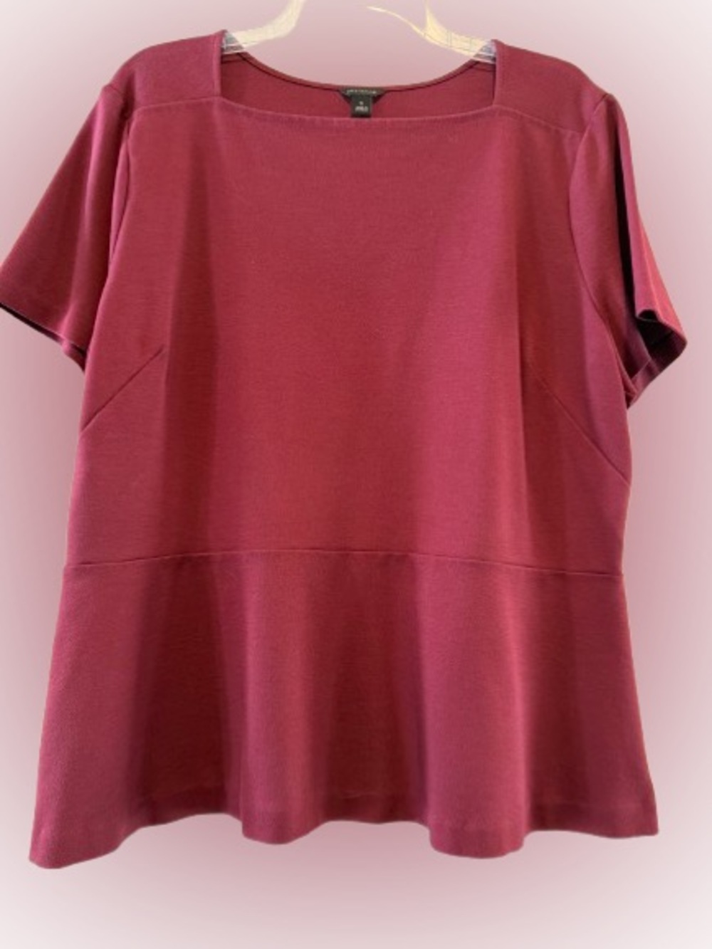 Classic Womens Peplum Top - Burgundy XL